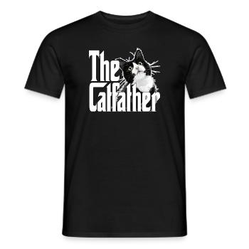 Cat Father The Catfather Crazy Cat Dad Dad - Men's T-Shirt - black - Front - AI Model Male 178 light (178cm)