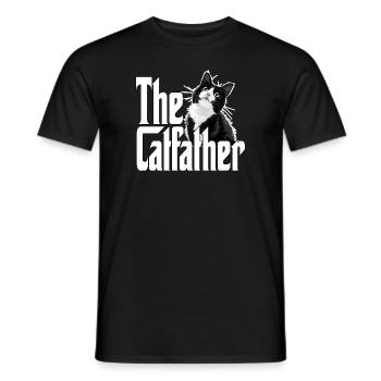 Cat Father The Catfather Crazy Cat Dad Dad - Men's T-Shirt - black - Front - AI Model Male 178 light (178cm)