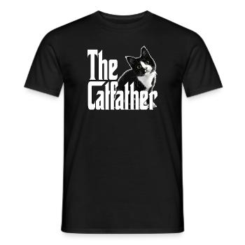Cat Father The Catfather Crazy Cat Dad Dad - Men's T-Shirt - black - Front - AI Model Male 178 light (178cm)