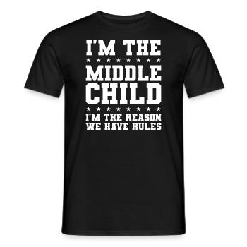 Familie Kinder Geschwister Lustig Geschenkidee - Männer T-Shirt - Schwarz - Vorne - AI Model Male 178 light (178cm)