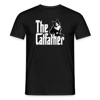 Cat Father The Catfather Crazy Cat Dad Dad - Men's T-Shirt - black - Front - AI Model Male 178 light (178cm)