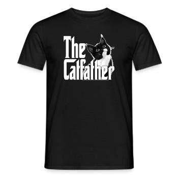 Cat Father The Catfather Crazy Cat Dad Dad - Men's T-Shirt - black - Front - AI Model Male 178 light (178cm)