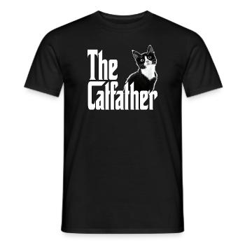 Cat Father The Catfather Crazy Cat Dad Dad - Men's T-Shirt - black - Front - AI Model Male 178 light (178cm)