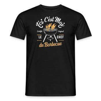 Le Chef du Barbecue - T-shirt homme - noir - Devant - AI Model Male 178 light (178cm)
