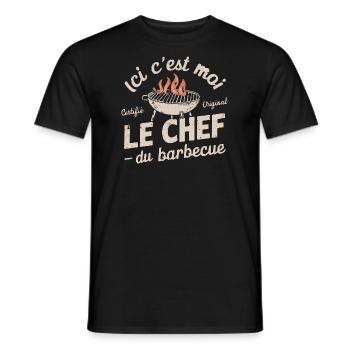 The Barbecue Chef - Men's T-Shirt - black - Front - AI Model Male 178 light (178cm)