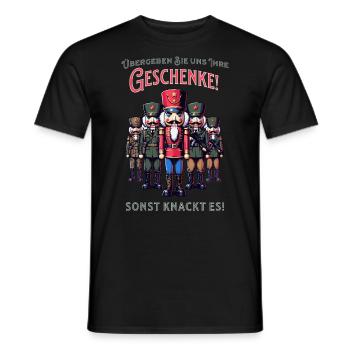 Nussknacker wollen meine Geschenke - Männer T-Shirt - Schwarz - Vorne - AI Model Male 178 light (178cm)