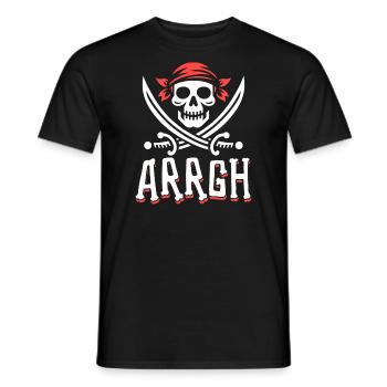 Halloween Piraten Spruch Outfit Kostüm Arrgh - Männer T-Shirt - Schwarz - Vorne - AI Model Male 178 light (178cm)