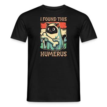 Halloween Cat Ghost Humor Saying Funny - Men's T-Shirt - black - Front - AI Model Male 178 light (178cm)