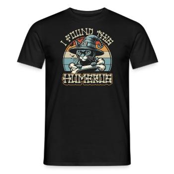 Halloween Cat Witch Humor Saying Funny - Men's T-Shirt - black - Front - AI Model Male 178 light (178cm)