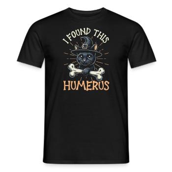 Halloween Cat Witch Humor Saying Funny - Men's T-Shirt - black - Front - AI Model Male 178 light (178cm)