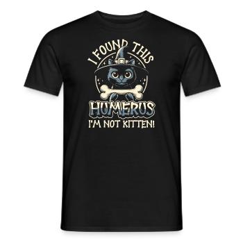 Halloween Cat Witch Humor Saying Funny - Men's T-Shirt - black - Front - AI Model Male 178 light (178cm)