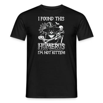 Halloween Cat Witch Humor Saying Funny - Men's T-Shirt - black - Front - AI Model Male 178 light (178cm)