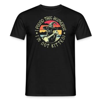 Halloween Cat Witch Humor Saying Funny - Men's T-Shirt - black - Front - AI Model Male 178 light (178cm)