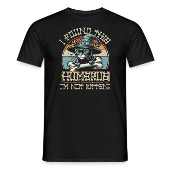 Halloween Cat Witch Humor Saying Funny - Men's T-Shirt - black - Front - AI Model Male 178 light (178cm)