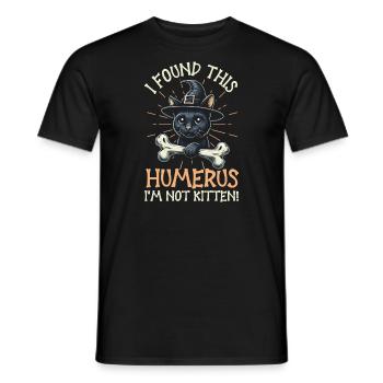 Halloween Cat Witch Humor Saying Funny - Men's T-Shirt - black - Front - AI Model Male 178 light (178cm)