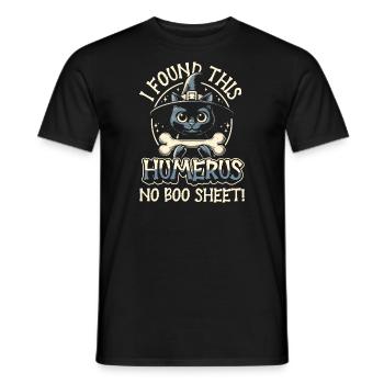 Halloween Cat Witch Humor Saying Funny - Men's T-Shirt - black - Front - AI Model Male 178 light (178cm)