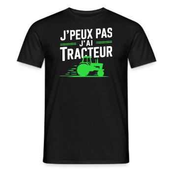 I can't I have Tractor (Green) - Men's T-Shirt - black - Front - AI Model Male 178 light (178cm)