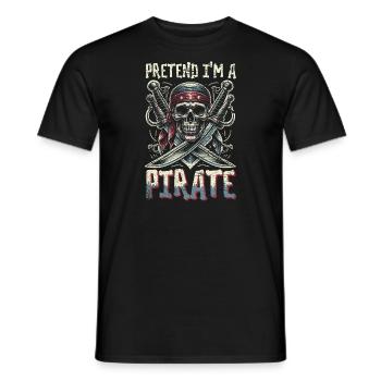 Halloween Pirate Dire Tenue Costume Drôle - T-shirt homme - noir - Devant - AI Model Male 178 light (178cm)