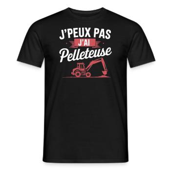 j'peux pas j'ai pelleteuse - T-shirt homme - noir - Devant - AI Model Male 178 light (178cm)