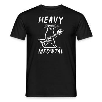 Heavy Metal Katze Musik Humor lustige Geschenkidee - Männer T-Shirt - Schwarz - Vorne - AI Model Male 178 light (178cm)