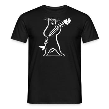 Rock Musik Katze Lustig Humor Geschenkidee - Männer T-Shirt - Schwarz - Vorne - AI Model Male 178 light (178cm)