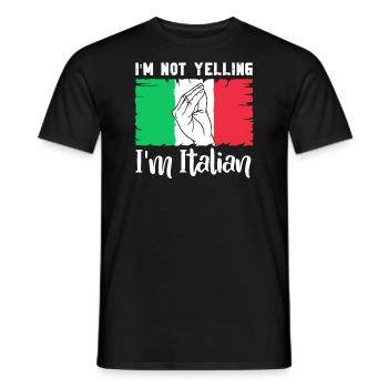Italien Italien Drôle de dicton Idée cadeau - T-shirt homme - noir - Devant - AI Model Male 178 light (178cm)