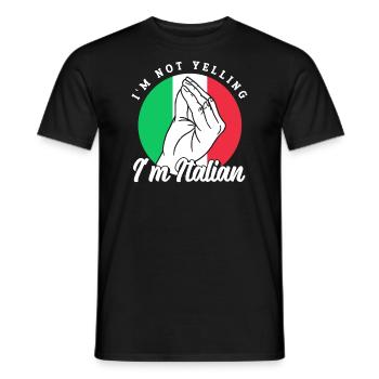 Italien Italien Drôle de dicton Idée cadeau - T-shirt homme - noir - Devant - AI Model Male 178 light (178cm)