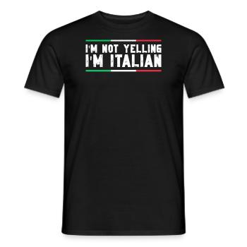 Italien Italien Drôle de dicton Idée cadeau - T-shirt homme - noir - Devant - AI Model Male 178 light (178cm)