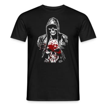 Bloody Skeleton Demon - Men's T-Shirt - black - Front - AI Model Male 178 light (178cm)