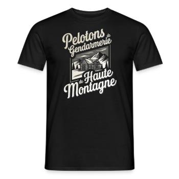 Peloton de Gendarmerie de Haute Montagne - T-shirt homme - noir - Devant - AI Model Male 178 light (178cm)