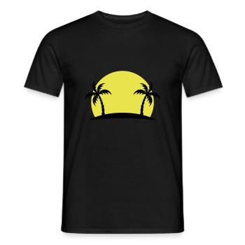 island palm beach - Men's T-Shirt - black - Front - AI Model Male 178 light (178cm)