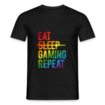 Gaming - Männer T-Shirt - Schwarz - Vorne - AI Model Male 178 light (178cm)