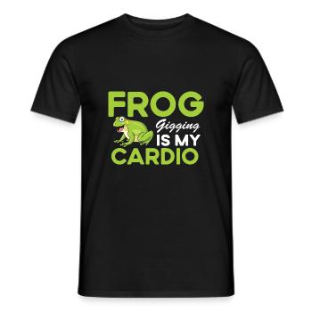 Frog catcher funny quote catch frog -gigging - Men's T-Shirt - black - Front - AI Model Male 178 light (178cm)
