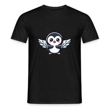 Himmlischer Pinguin Flügelschlag im Eiskalten - Männer T-Shirt - Schwarz - Vorne - AI Model Male 178 light (178cm)
