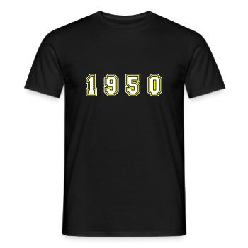 Numéro de l’année 1950 - T-shirt homme - noir - Devant - AI Model Male 178 light (178cm)