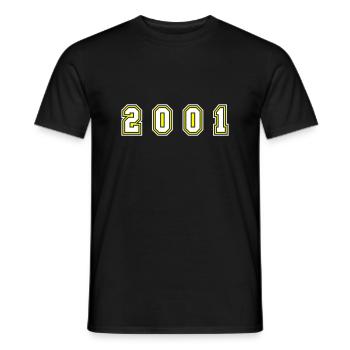 Numéro de l’année 2001 - T-shirt homme - noir - Devant - AI Model Male 178 light (178cm)