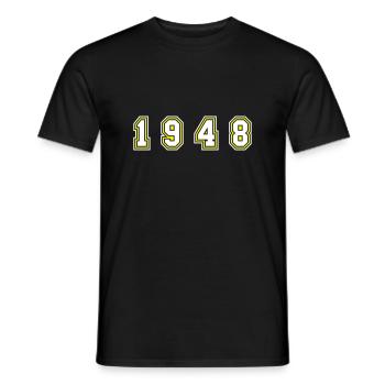 1948 Jahr Zahl - Männer T-Shirt - Schwarz - Vorne - AI Model Male 178 light (178cm)
