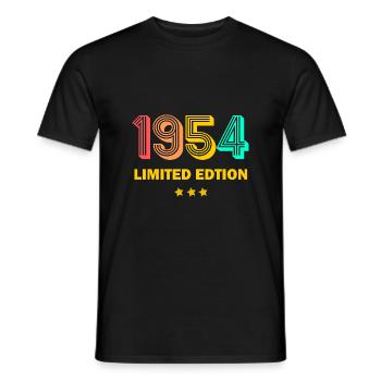 Vintage 1954 70th Birthday 1954 Limited Edition - Men's T-Shirt - black - Front - AI Model Male 178 light (178cm)