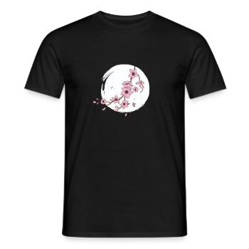 Kirschblüte Mond - Männer T-Shirt - Schwarz - Vorne - AI Model Male 178 light (178cm)