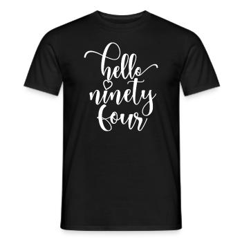 Hello Ninety Four Cute 94 Years Old Birthday - Men's T-Shirt - black - Front - AI Model Male 178 light (178cm)