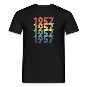 Cool Retro 1957, 65 Years Old, 65th Birthday Gift - Men's T-Shirt - black - Front - AI Model Male 178 light (178cm)
