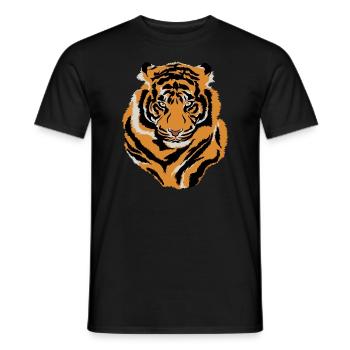 Tiger Gesicht Wild Life Kreatur Tier Tiger Lover - Männer T-Shirt - Schwarz - Vorne - AI Model Male 178 light (178cm)
