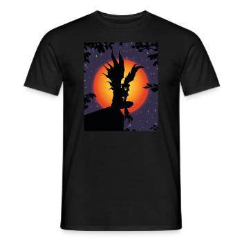 Scary Death Monster Creepy Moon Halloween Costume - Men's T-Shirt - black - Front - AI Model Male 178 light (178cm)