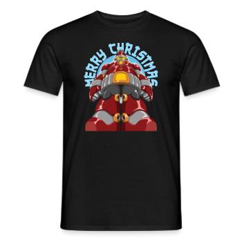 Frohe Weihnachten Cool Roboter Santa Claus Weihnachten Geschenk - Männer T-Shirt - Schwarz - Vorne - AI Model Male 178 light (178cm)