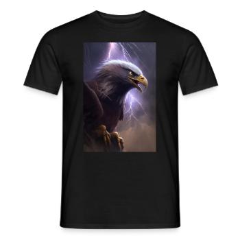 Eagle Lightning Cool Storm Animal Bird Epic - Men's T-Shirt - black - Front - AI Model Male 178 light (178cm)