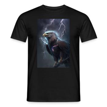 Eagle Lightning Cool Storm Animal Bird Epic - Men's T-Shirt - black - Front - AI Model Male 178 light (178cm)