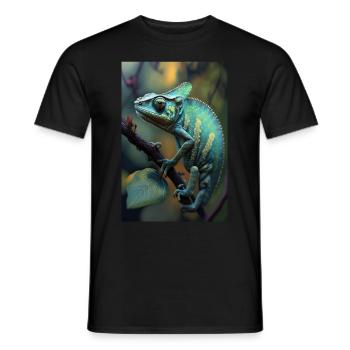 caméléon gecko lézard reptile amphibien - T-shirt homme - noir - Devant - AI Model Male 178 light (178cm)