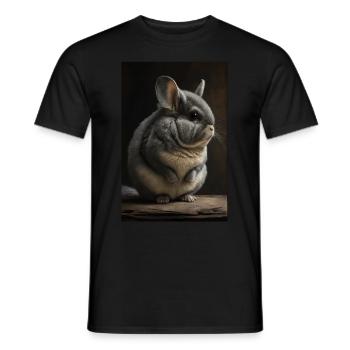 Chinchilla Realistic Animal - Men's T-Shirt - black - Front - AI Model Male 178 light (178cm)