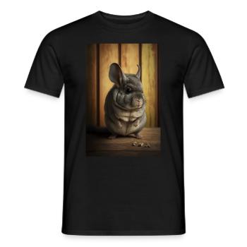 Chinchilla Realistic Animal - Men's T-Shirt - black - Front - AI Model Male 178 light (178cm)