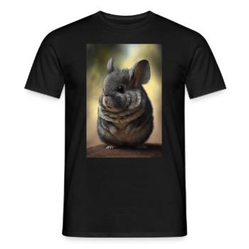 Chinchilla Realistic Animal - Men's T-Shirt - black - Front - AI Model Male 178 light (178cm)
